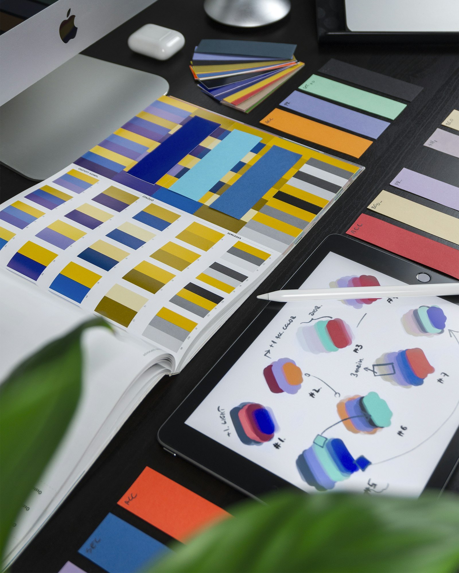 Creative director presenting brand mood boards to clients